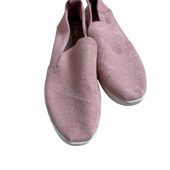 TOMS Pink Glitter Slip On Casual Comfort Shoes Women's Size 8‎ - Picture 5 of 6